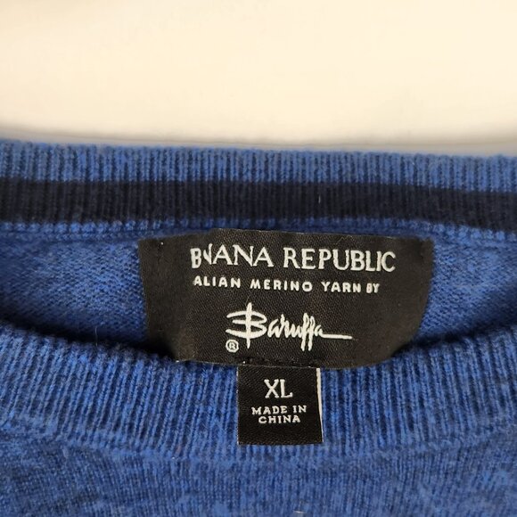 Banana Republic 100% Italian Merino Wool Raglan Crewneck Sweater sz XL Flawed - Picture 4 of 9